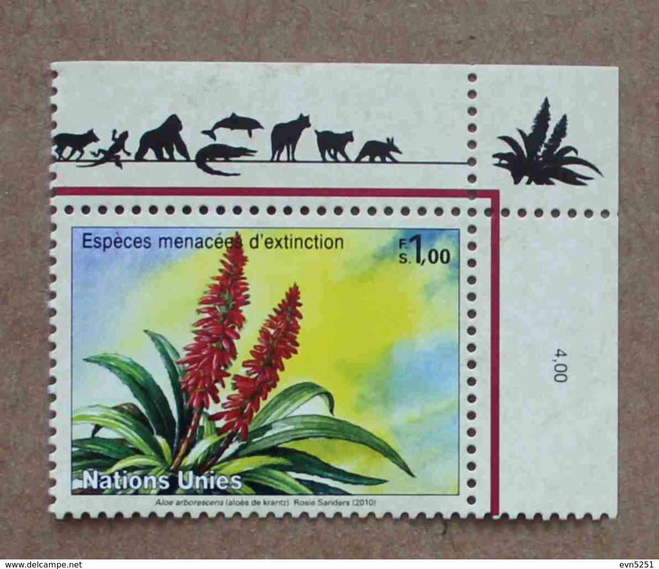Ge10-01 : Nations-Unies (Genève) / Protection De La Nature - Aloes De Krantz (Aloe Arborescens) - Unused Stamps