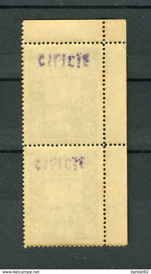 !!! CILICIE, PAIRE DU N°22 SURCHARGES RENVERSEES NEUVE ** - Unused Stamps