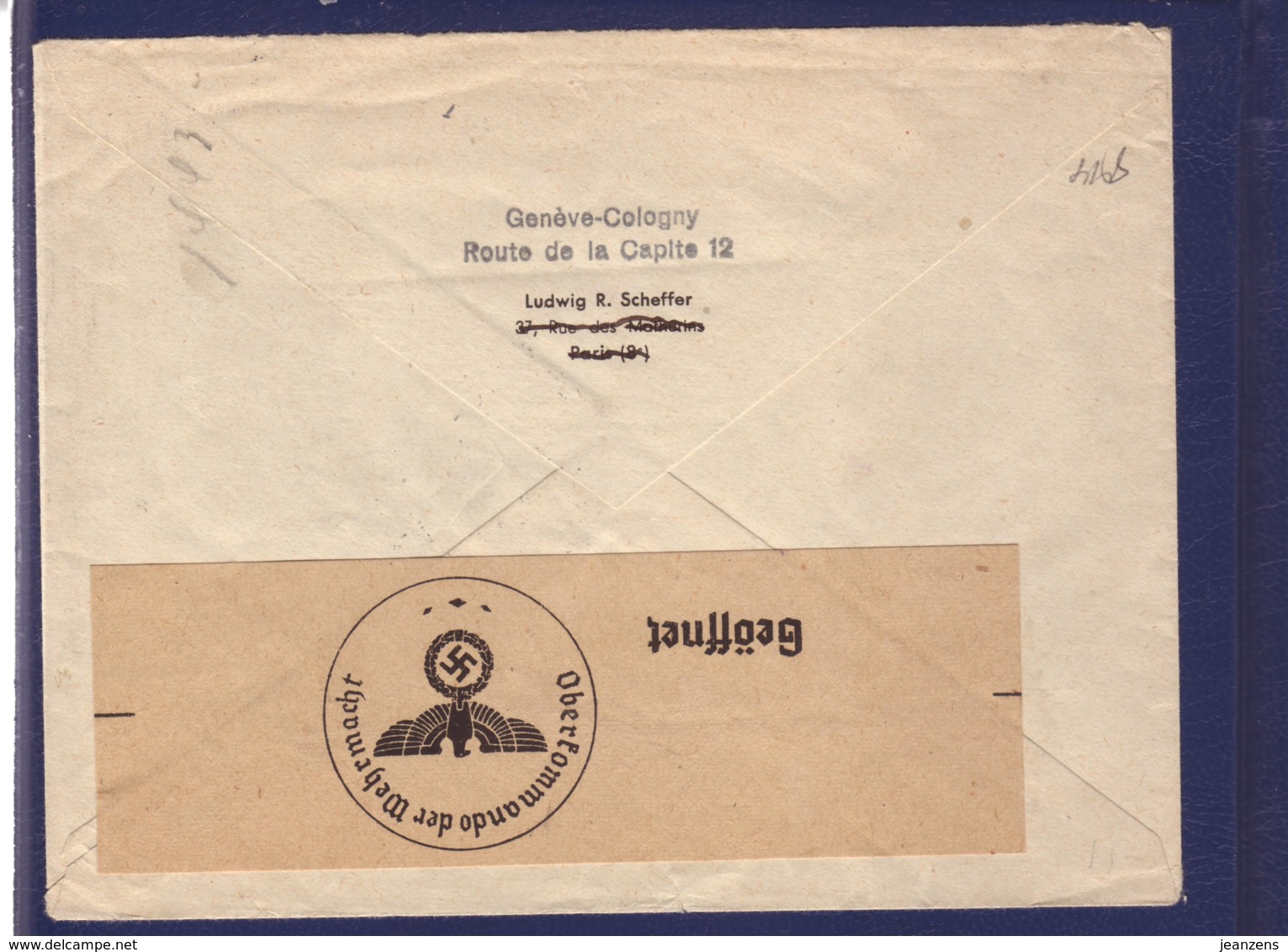 Lettre Aff 30c Les Rangiers Θ Genève 30.03.1940 -->Marburg -Zensur/Censored/Censure OKW E Sans Θ De Contrôle - Covers & Documents
