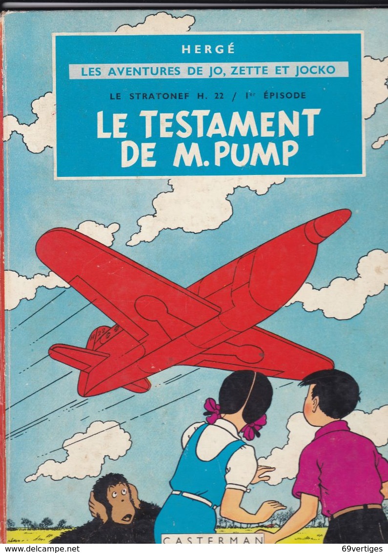 Les Aventures De Jo, Zette Et Jocko "Le Testament De M. Pump", Par Hergé - Hergé