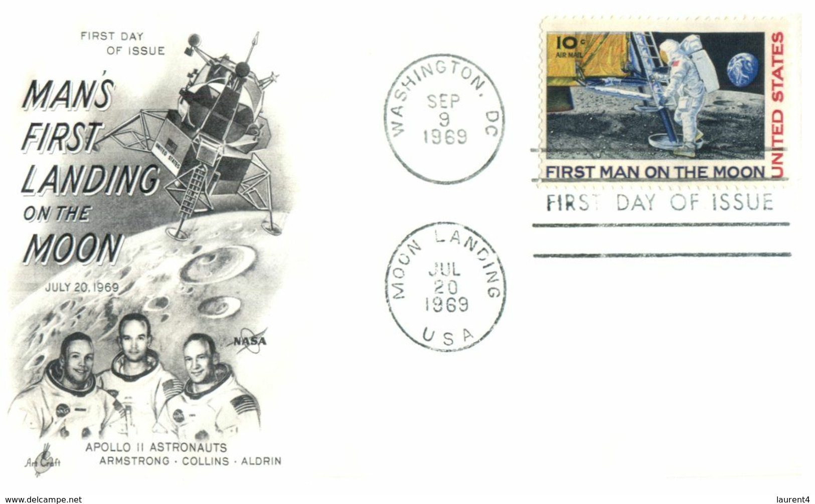 (K 5) USA - FDC - 1969 - Man's First Landing On The Moon - North  America