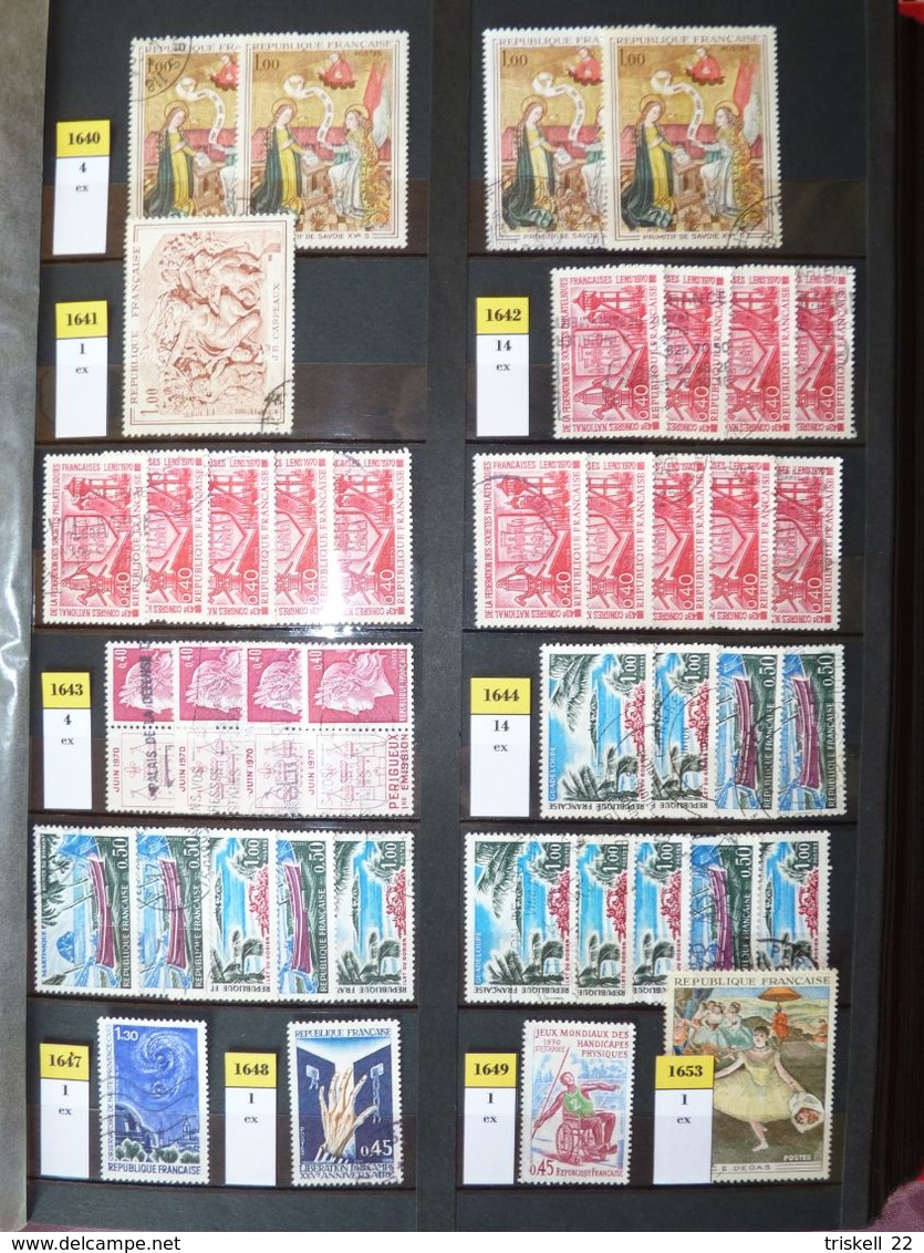 FRANCE  Album 2 contenant 1766 timbres français oblitérés entre le n° 1527 & 2020 (album offert) - cote 794 euros
