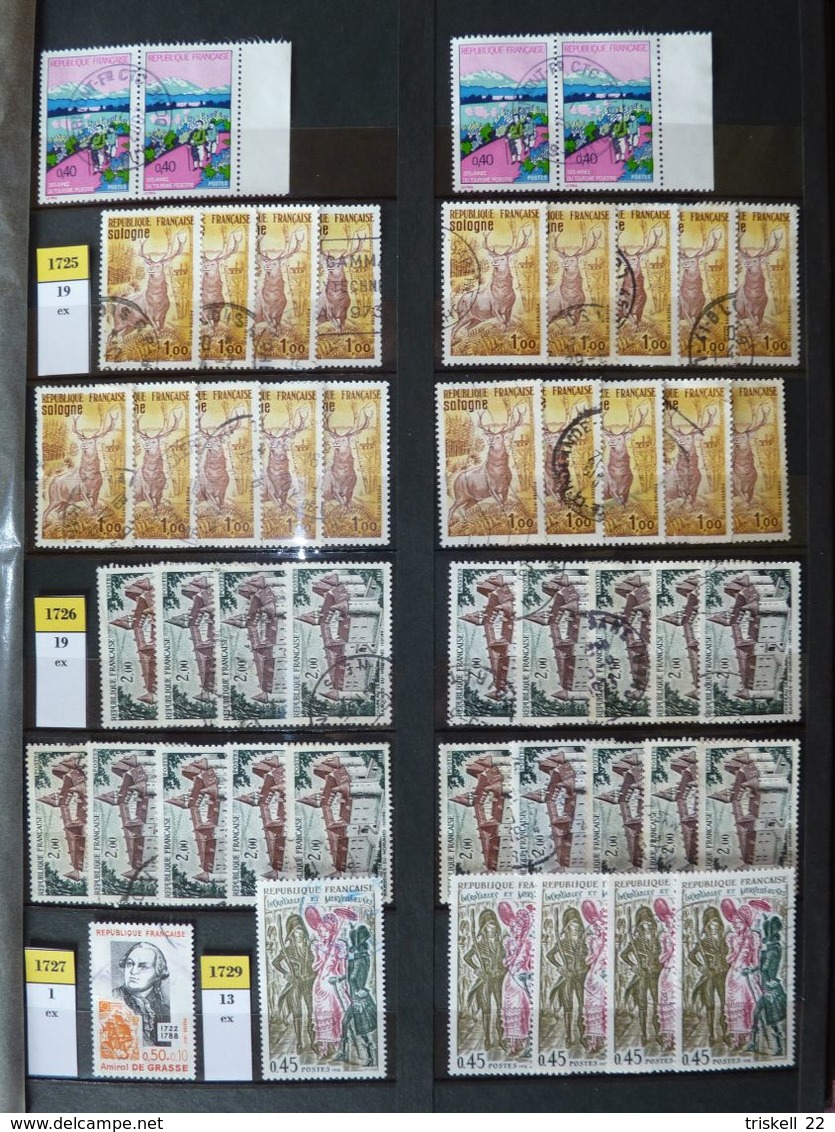 FRANCE  Album 2 contenant 1766 timbres français oblitérés entre le n° 1527 & 2020 (album offert) - cote 794 euros