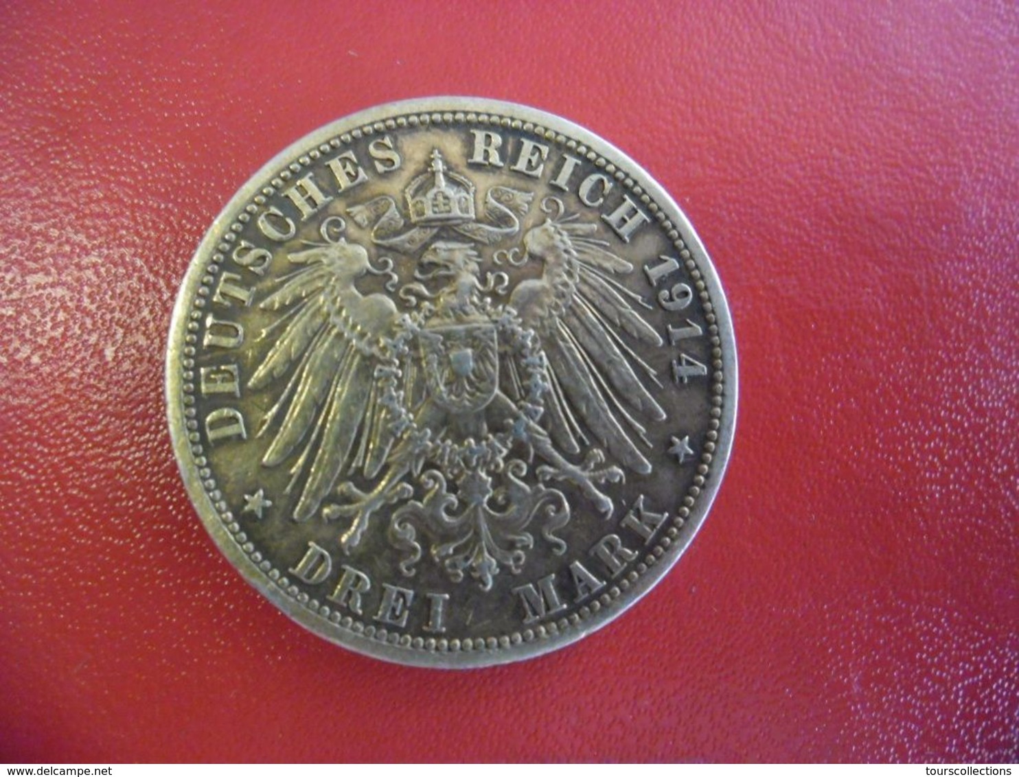 MONNAIE ARGENT 90% - DREI 3 MARK ALLEMAGNE 1914 Deutsches Reich Aigle Preussen Prusse - 2, 3 & 5 Mark Argento