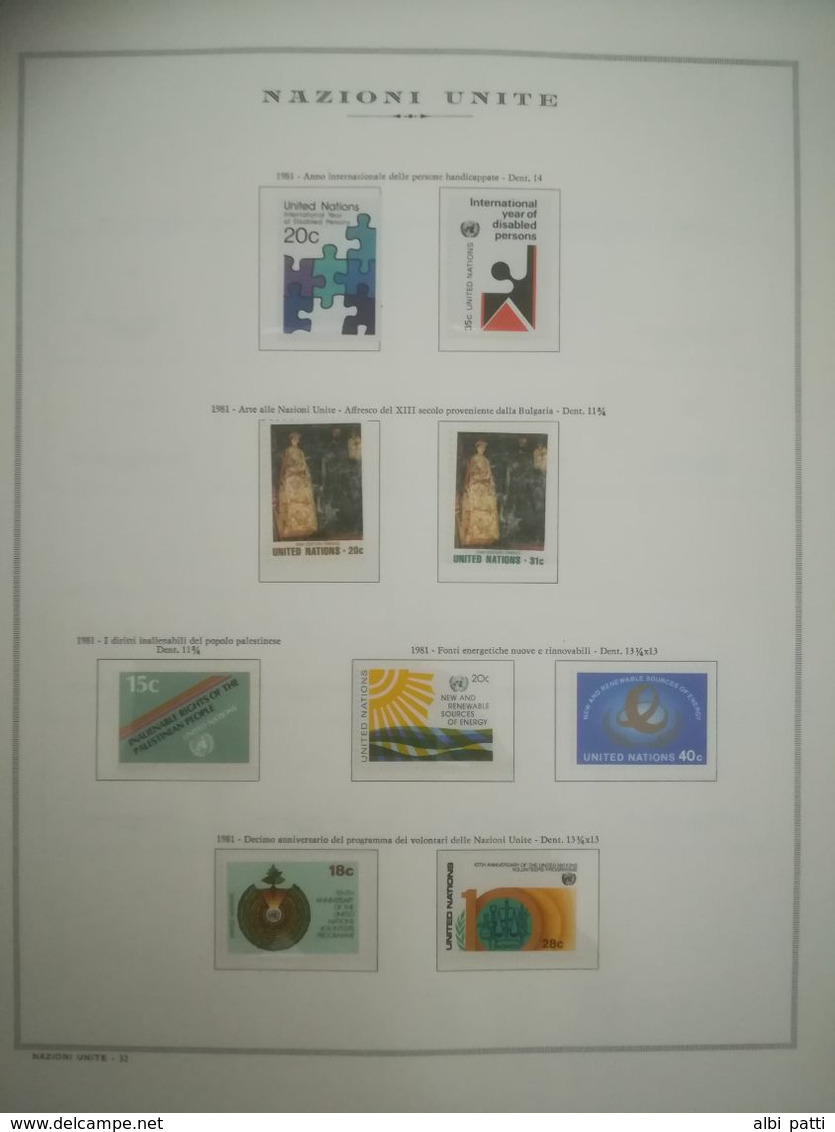 O.N.U. - UNITED NATIONS - NEW YORK - GINEVRA - VIENNA - ADVANCED COLLECTION FROM 1951 TO 1984  MNH**