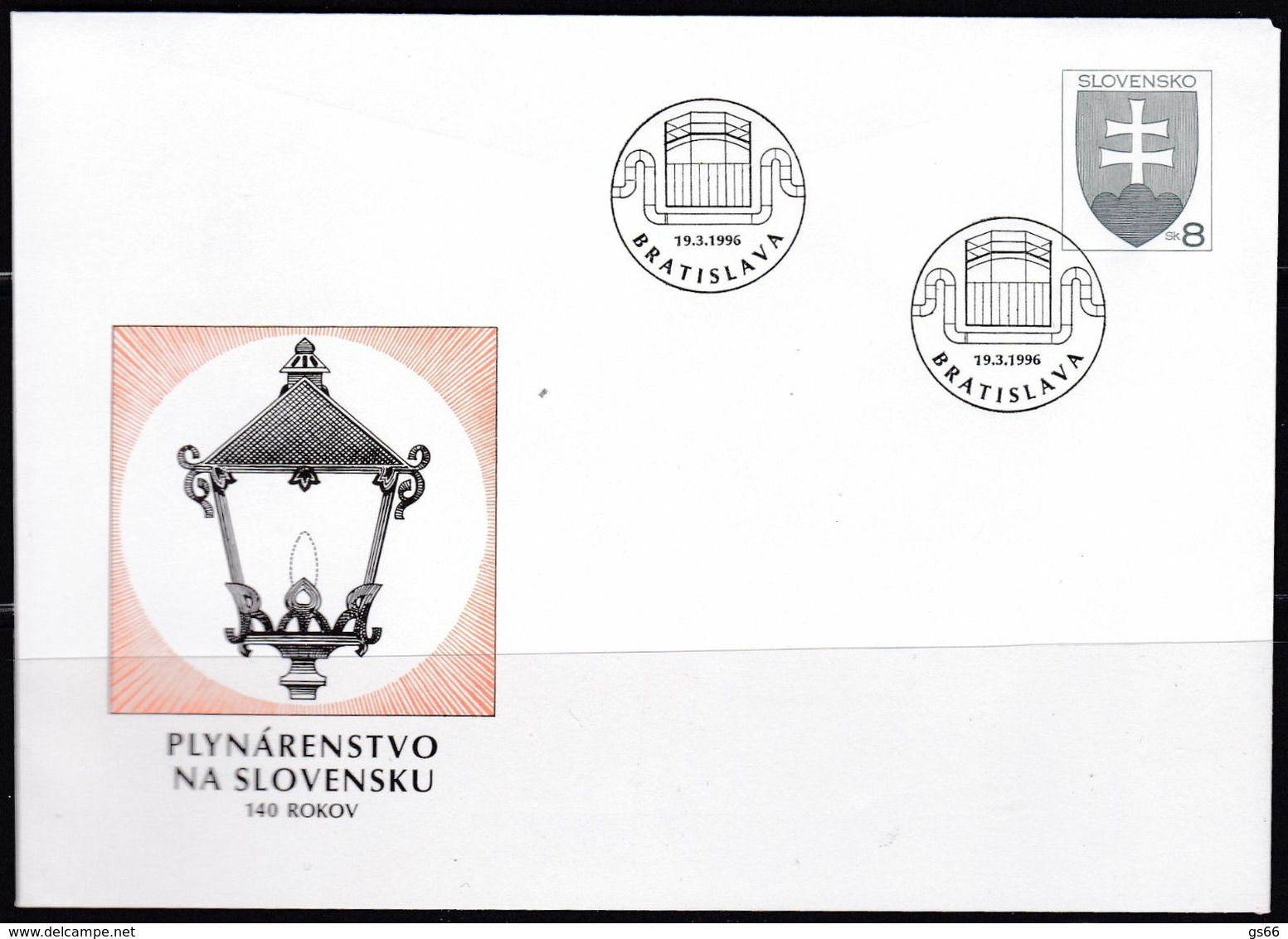 Slowenko, 1996,  U 6, Gaslaterne,  140 J. Gas Industry, - Covers