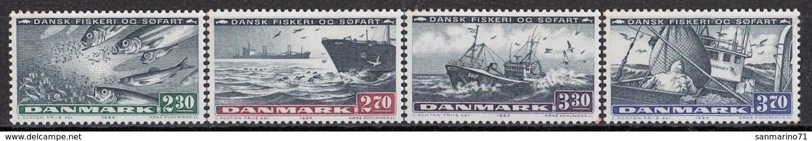 DENMARK 812-815,unused,ships - Nuovi