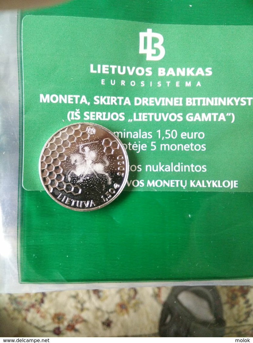 Lituanie Pièce De 1 1/2 € 2020 Skirta Dreviinei Bitininkystei Date De Sortie: 19 Août 2020 - Lituanie
