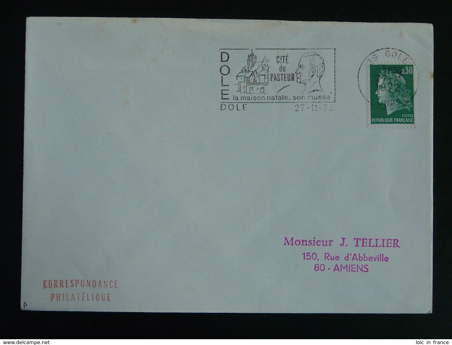 39 Jura Dole Cité De Pasteur 1972 - Flamme Sur Lettre Postmark On Cover - Louis Pasteur