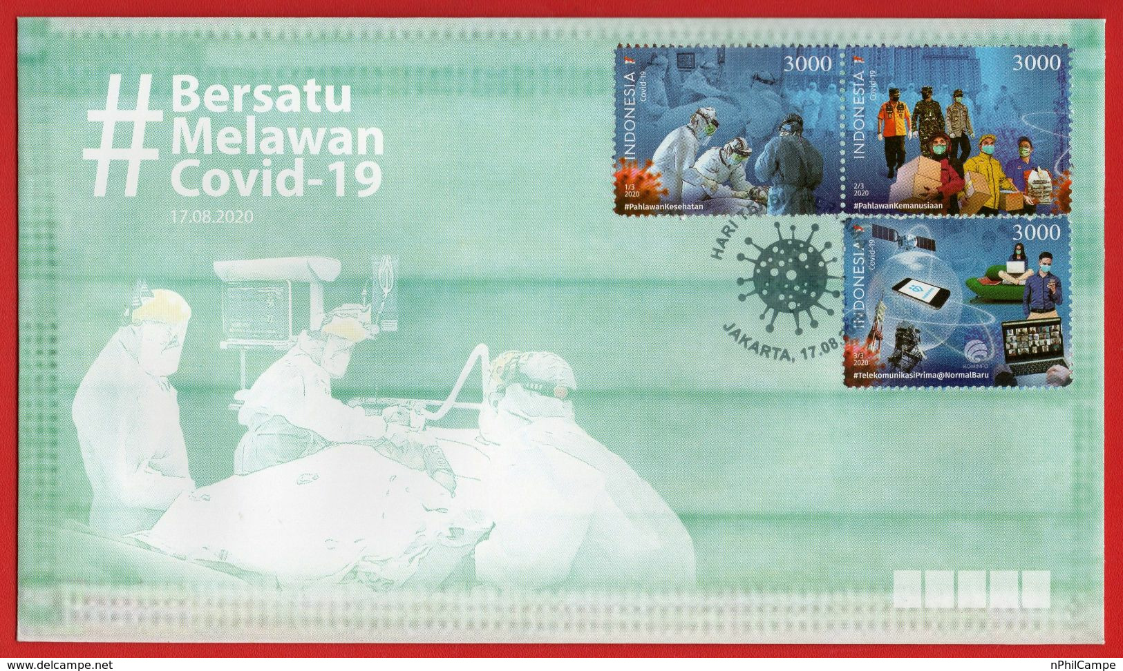 Indonesia 2020, FDC COVID-19 "BERSATU MELAWAN COVID-19" MNH. - Sin Clasificación