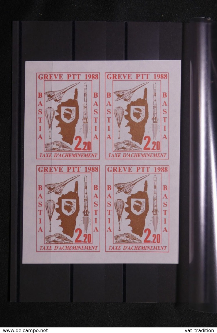 FRANCE - Timbres De Grèves Des Postes En 1988 De Bastia En Bloc De 4 - L 68554 - Other & Unclassified