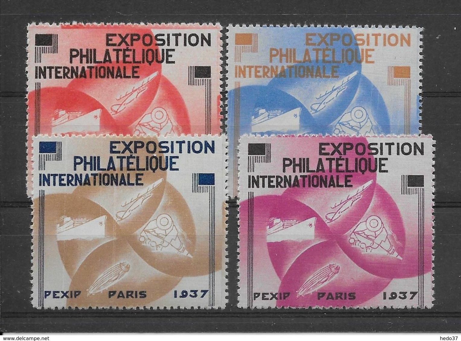 France Pexip 1937 - 4 Vignettes - Neuf ** Sans Charnière - TB - Expositions Philatéliques