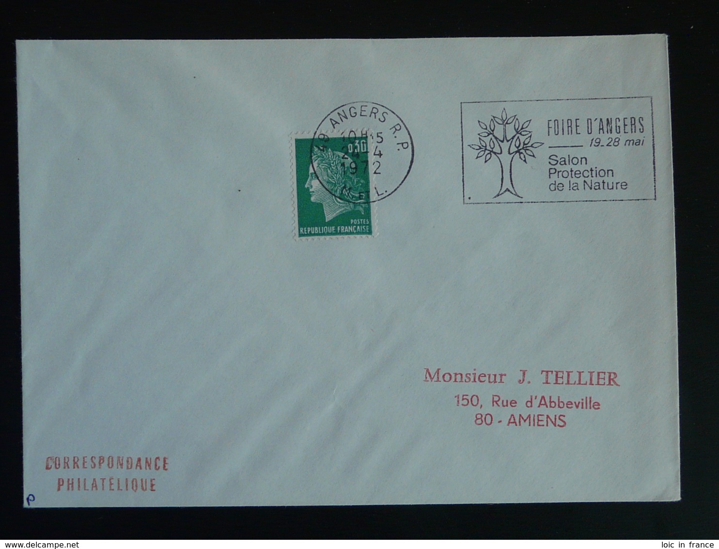 49 Maine Et Loire Angers RP Salon Protection De La Nature 1972 - Flamme Sur Lettre Postmark On Cover - Umweltschutz Und Klima