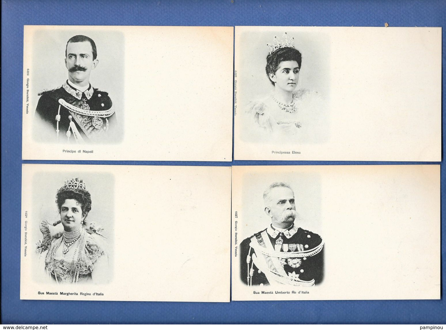 Lot 4 Cpa Famille Royale D'ITALIE. Roi Umberto, Reine Margherita, Princesse Elena, Prince Di Napoli - Other & Unclassified