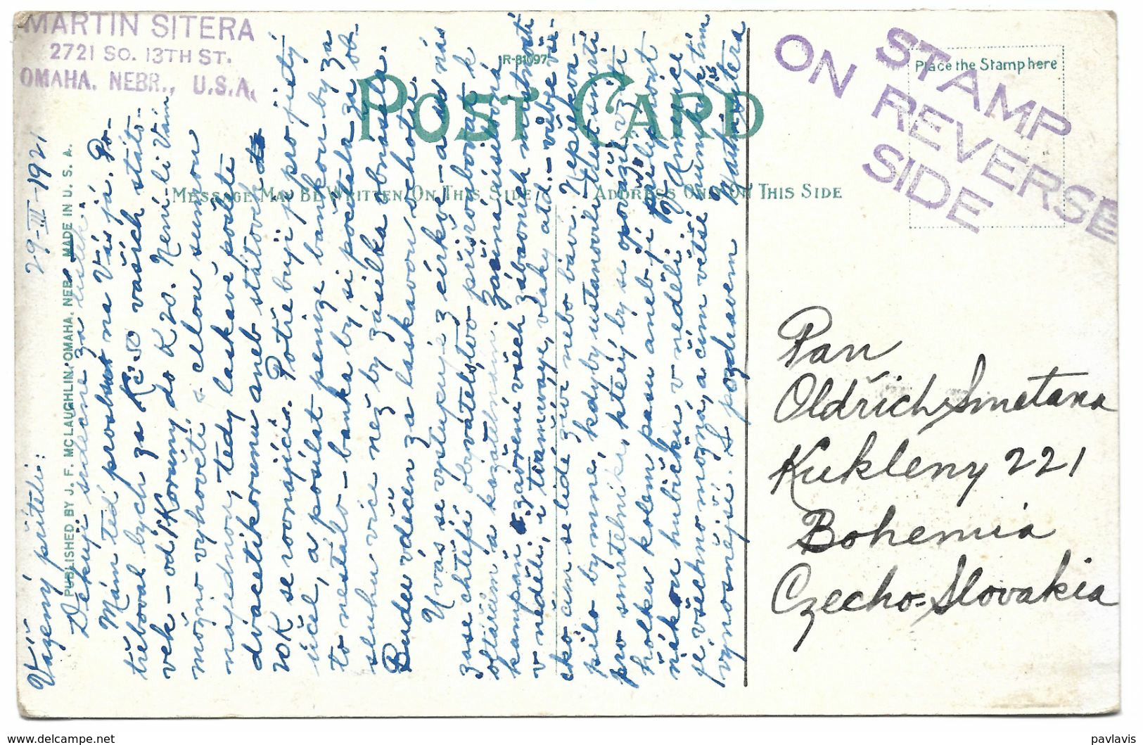 USA – Omaha – Farnam Street, Looking West From 16th – A Stamp 2 Cents – Year 1921 - Omaha