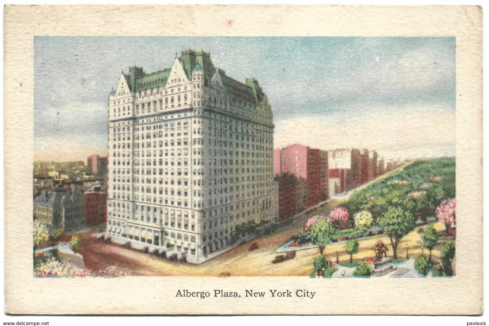 USA – New York City – Albergo Plaza – AMERICANA Y.M.C.A. – Stamps 5 Centesimi – Year 1920 - Plaatsen & Squares