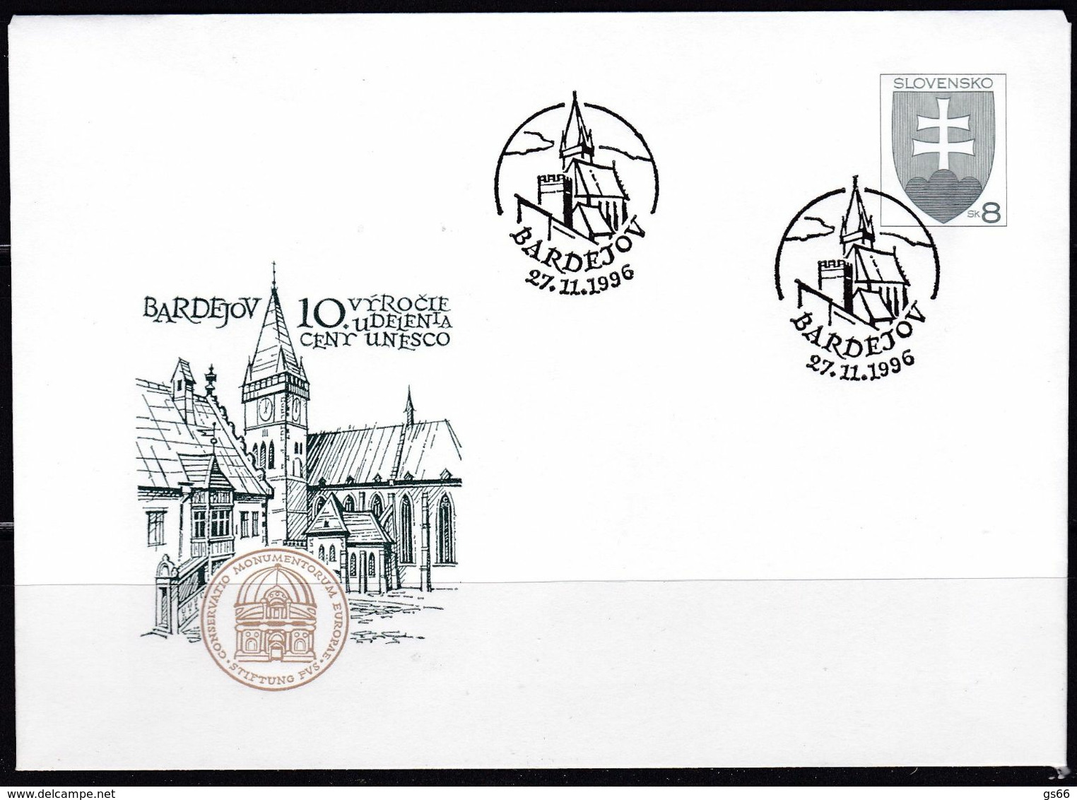 Slowenko, 1996,  U 17, DENKMALSCHUTZ, UNESCO PRESERVATION ORDER, - Enveloppes
