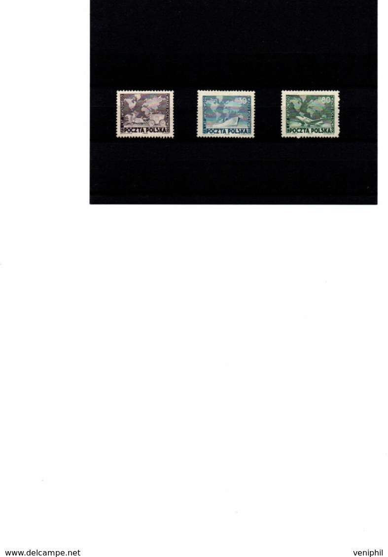 POLOGNE - TIMBRES N°554 A 556 NEUF CHARNIERE -ANNEE 1949 - Ongebruikt