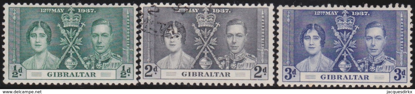 Gibraltar     .    SG     .    118/120       .   O And  *      .  Cancelled And Mint-hinged - Gibraltar