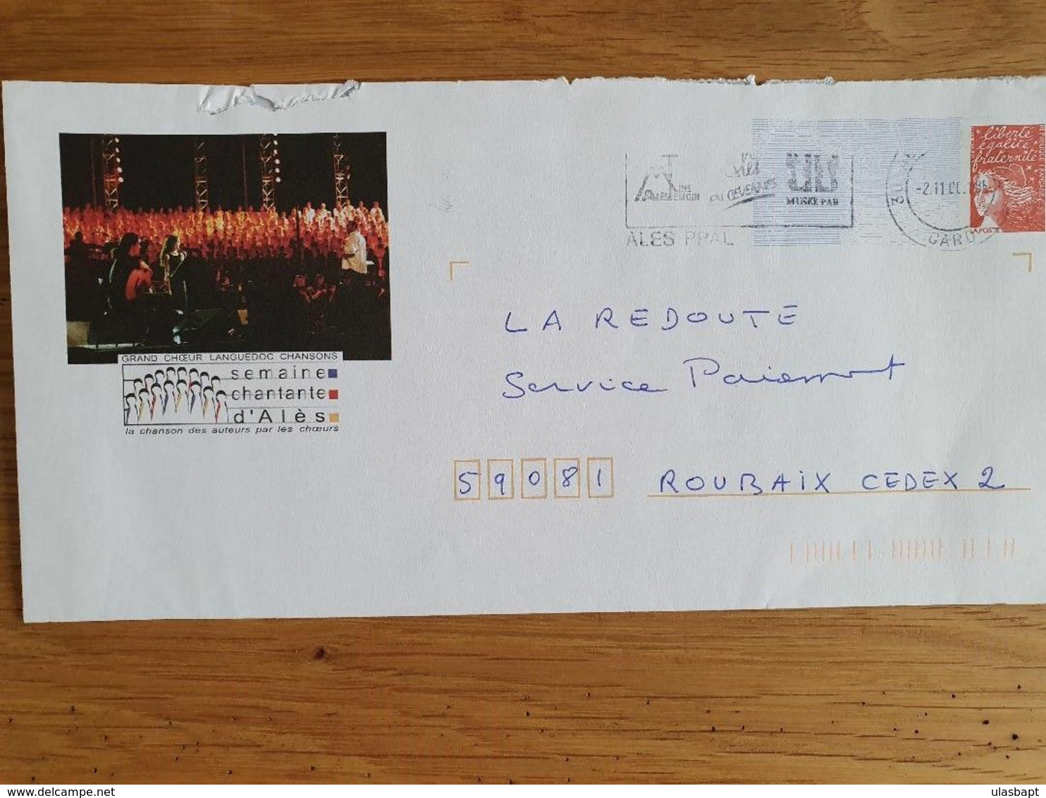 Entier Postal PAP Repiqué - Grand Choeur Languedoc Chansons - Alès - 2 Novembre 2000 - Gard - Semaine Chantante - Listos A Ser Enviados : Réplicas Privadas