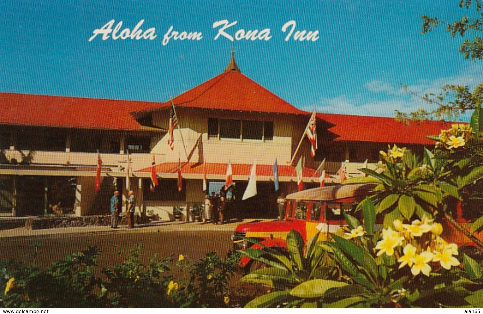 Kailua-Kona Hawaii, Kona Inn Motel Lodging, C1950s Vintage Postcard - Big Island Of Hawaii