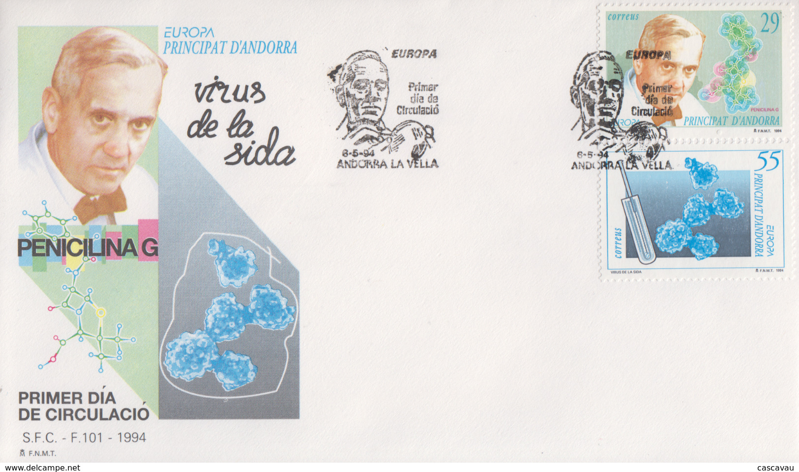 Enveloppe  FDC  1er  Jour   ANDORRE    ANDORRA   L'  Europe  Et   Les   Découvertes   EUROPA   1994 - 1994