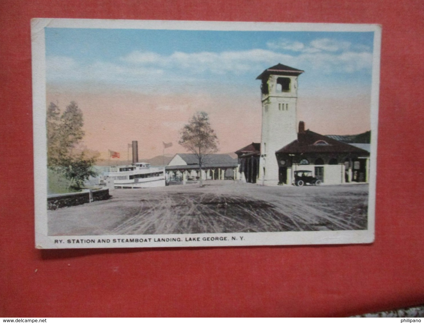 R.R. Station & Steamboat Landing Lake George New York  > Ref 4307 - Lake George
