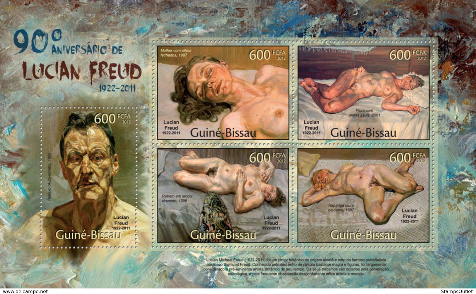 Guinea 2012 MNH - Paintings Of Lucian Freud (90th Anniversary 1922-2011). Y&T 4207-4211, Mi 5822-5826 - Guinea-Bissau