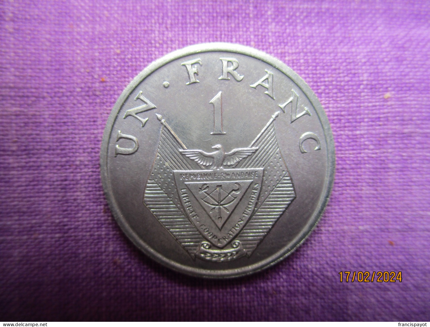 Rwanda: 1 Franc 1969 - Rwanda