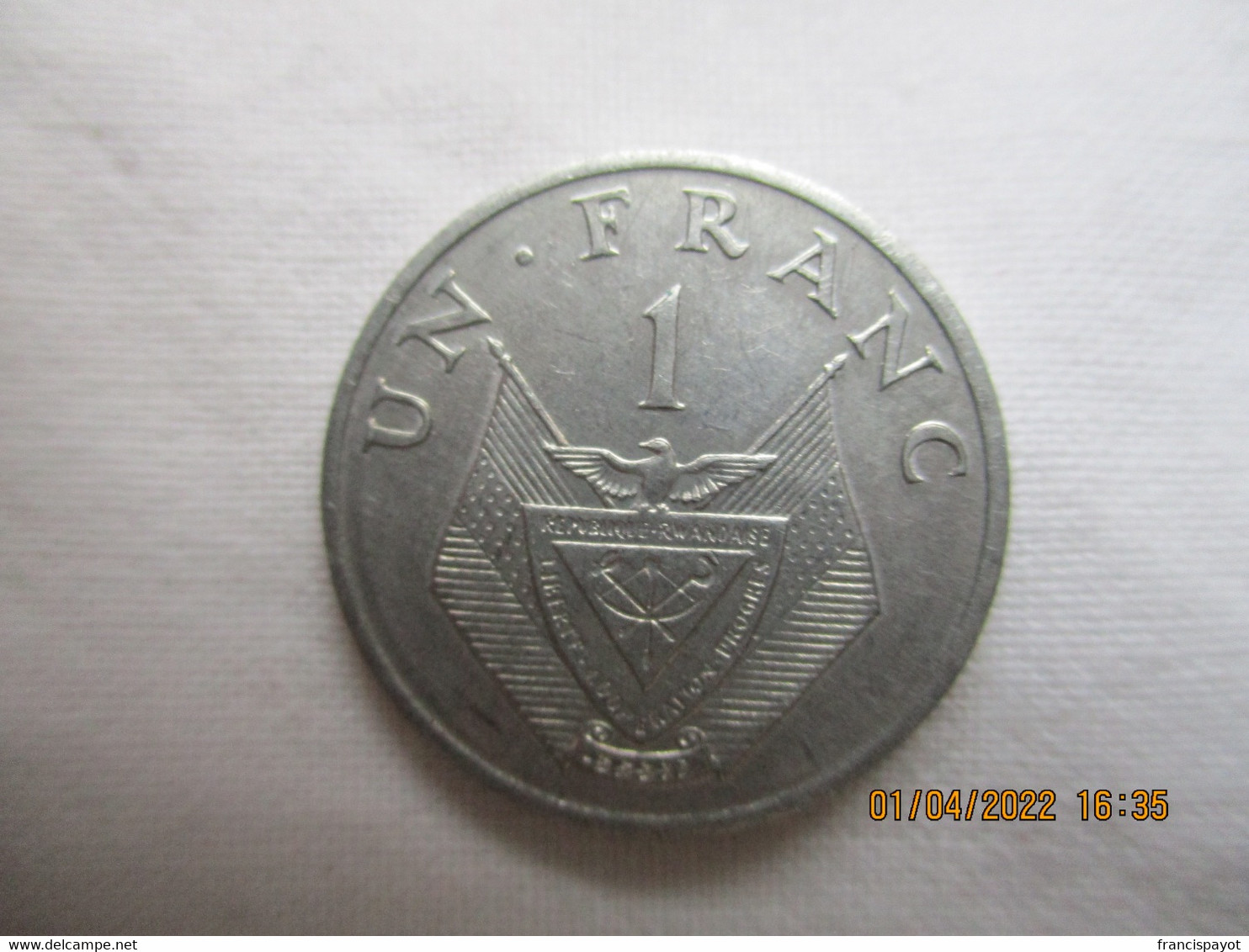 Rwanda: 1 Franc 1969 - Rwanda