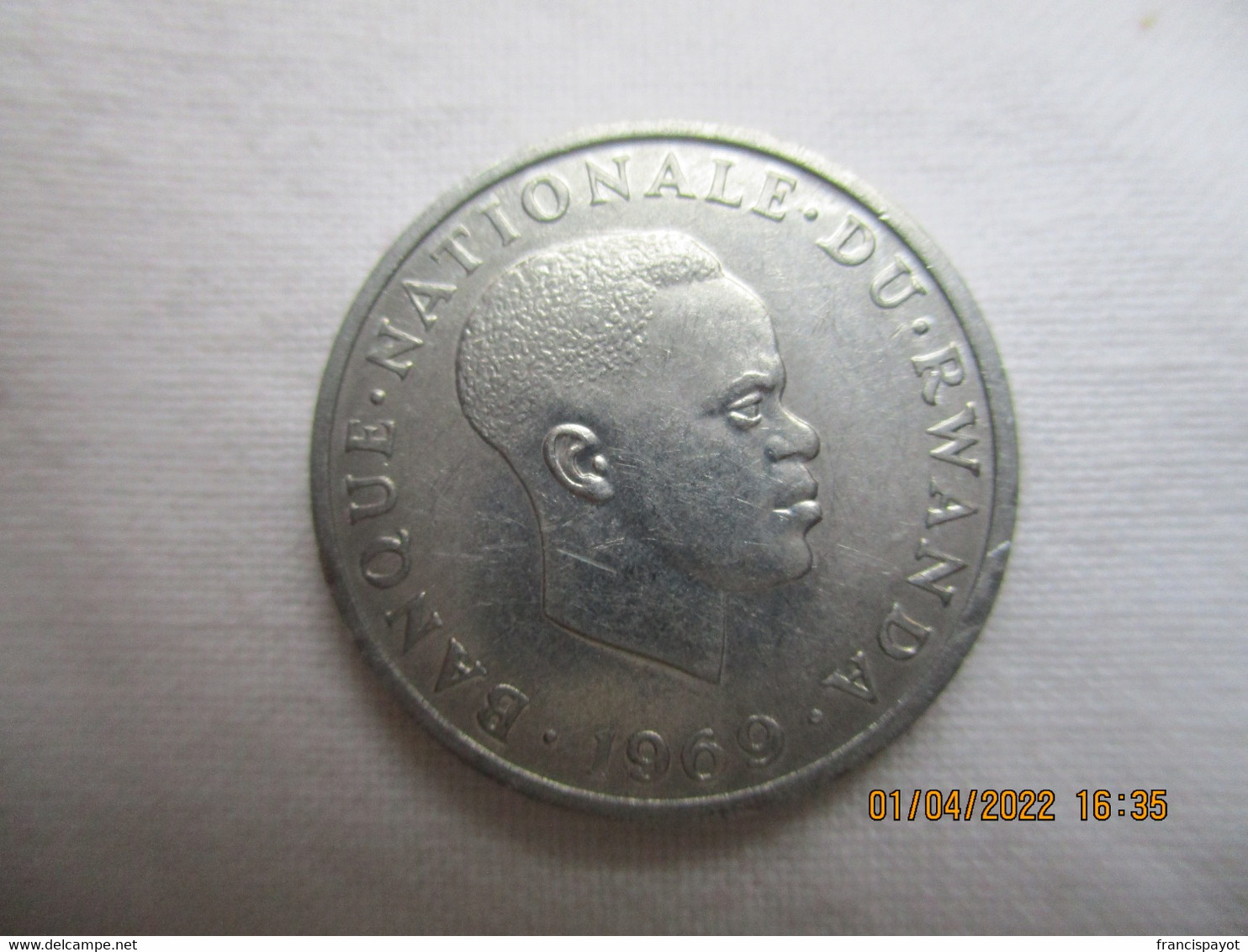 Rwanda: 1 Franc 1969 - Rwanda