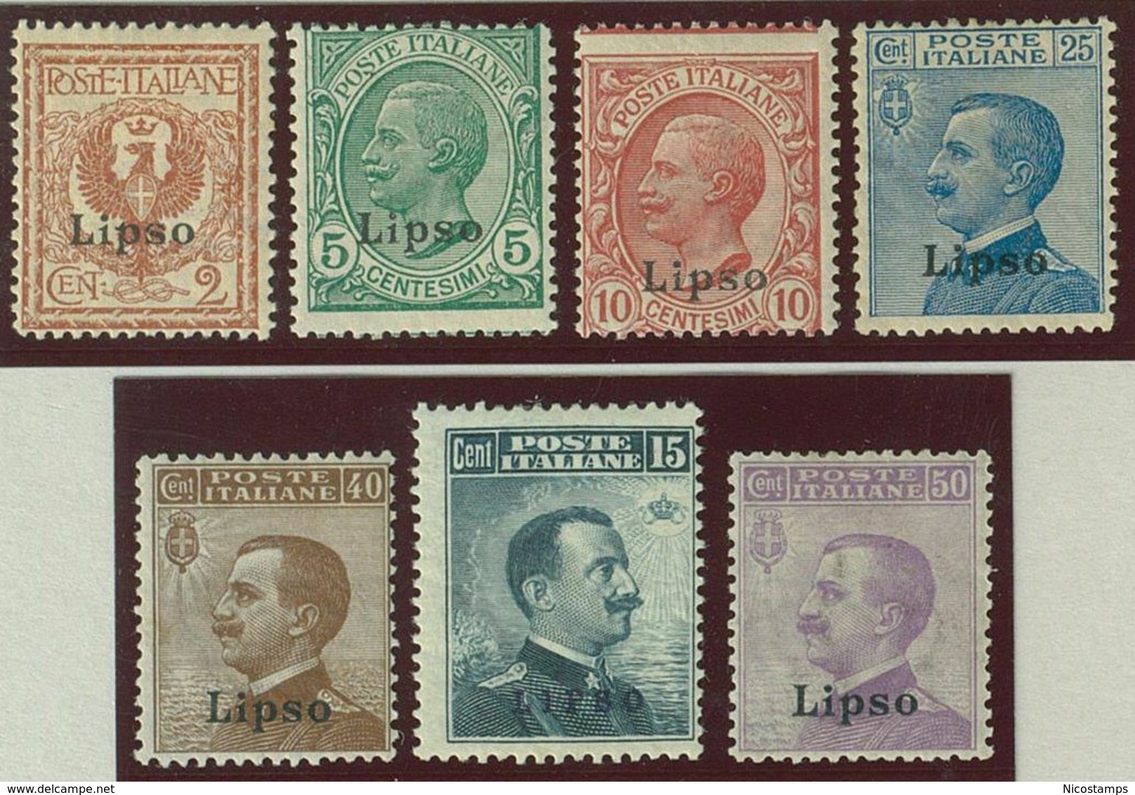 ITALIA COLONIE EGEO LIPSO SASS. 1 - 7 NUOVI - Egée (Lipso)