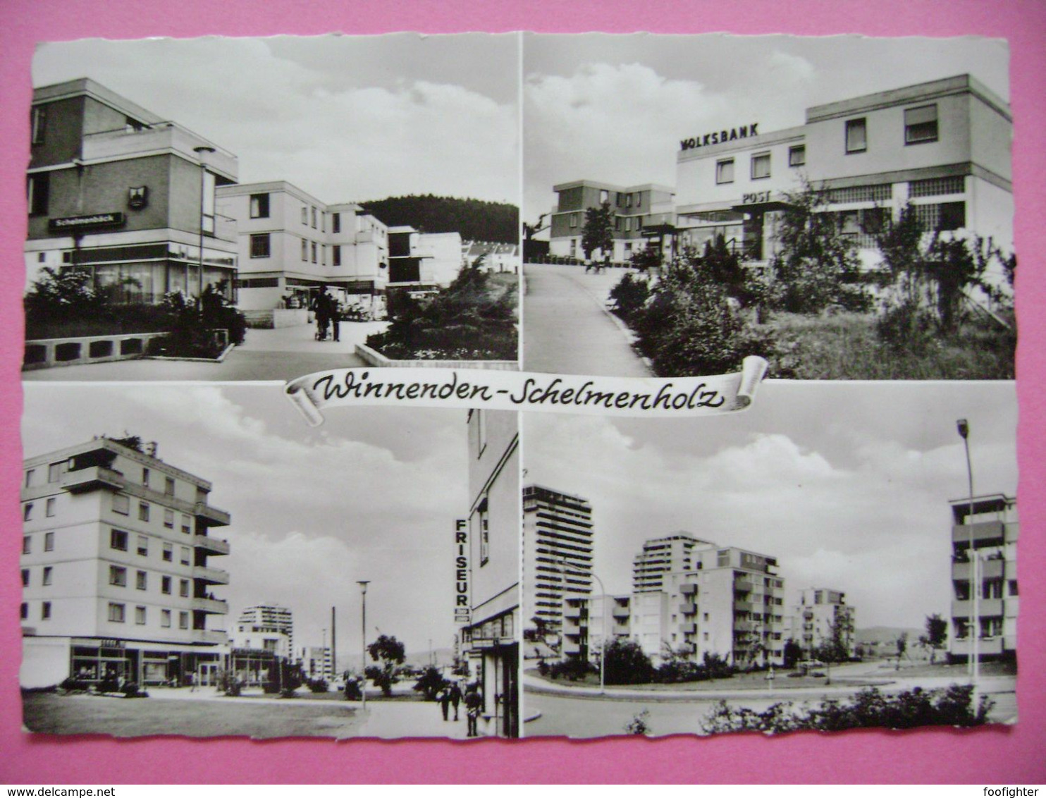 Germany: WINNENDEN - SCHELMENHOLZ - Schelmenbäck, Volksbank, Friseur, Wohnsiedlung - Ca 1960s Unused - Otros & Sin Clasificación