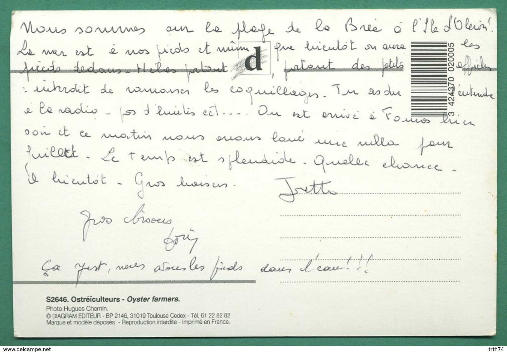 17 Ile D' Oléron Ostréiculteurs ( Parcs A Huîtres ) Editeur Diagram Toulouse ( CPM Format 110 X 165 Mm ) - Ile D'Oléron