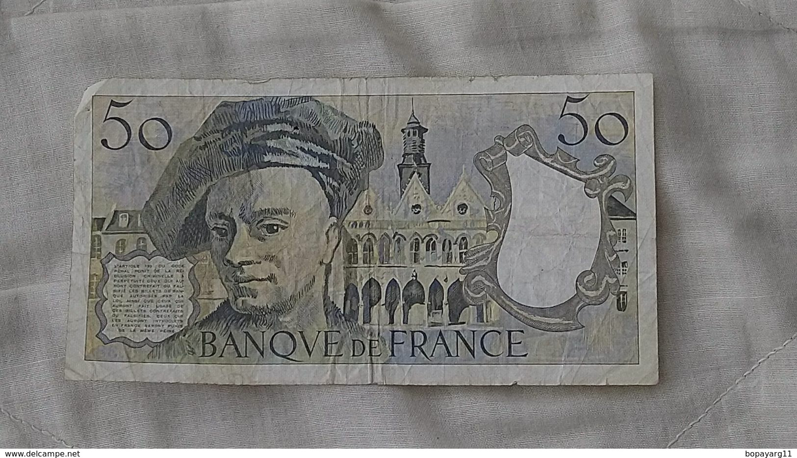 Billet Banknote France 50 Francs Paper Money #16 - 50 F 1976-1992 ''Quentin De La Tour''