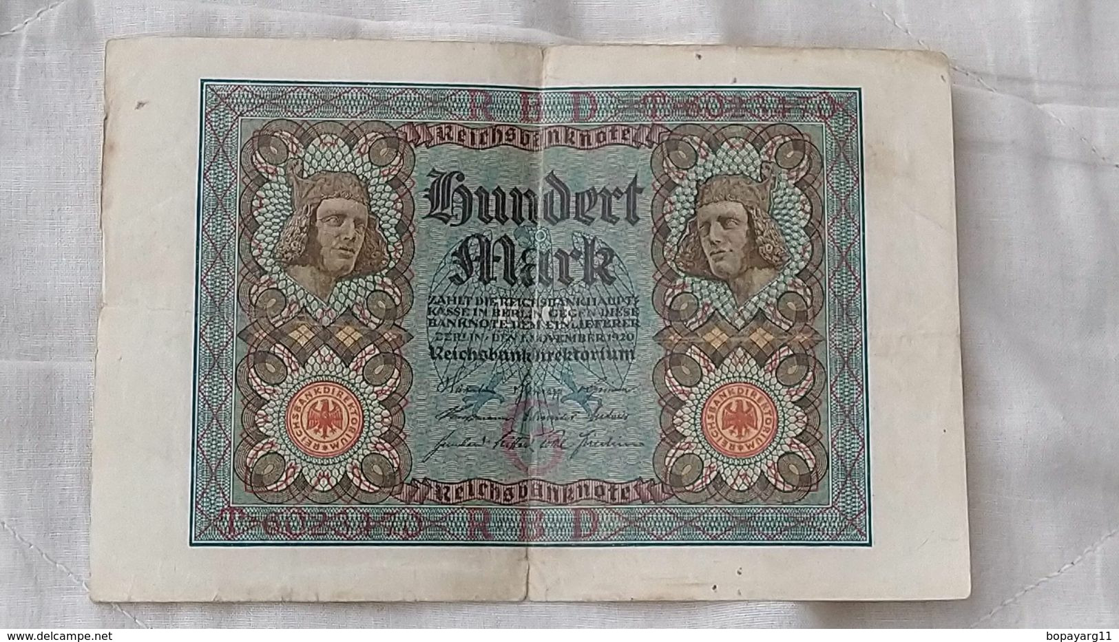 Billet Banknote Germany 100 Mark 1920 Paper Money #16 - Ohne Zuordnung