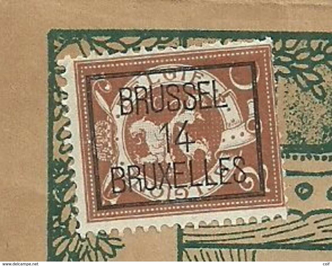 109 (preo 50) BRUXELLES Op Geillustreerd Drukwerk (imprime)  POSTBODE / HOND / AUTO - Typo Precancels 1912-14 (Lion)