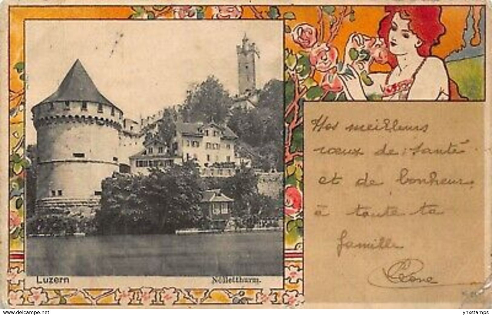 Suisse Luzern Art Nouveau Postcard - Luzern