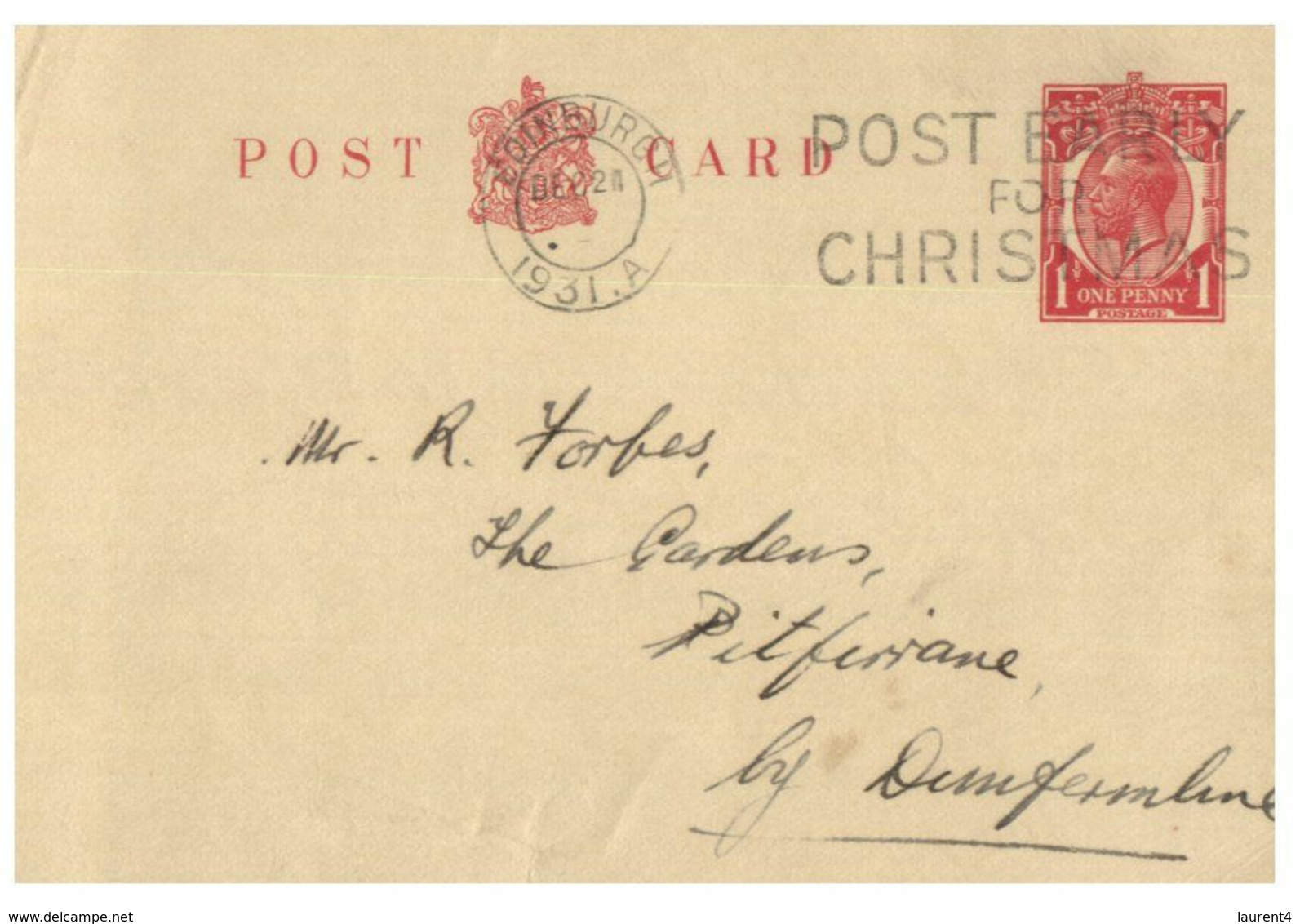 (K 8) Great Britain Pre-paid Postal Card  - Grande Bretagne - (1931) - Zonder Classificatie