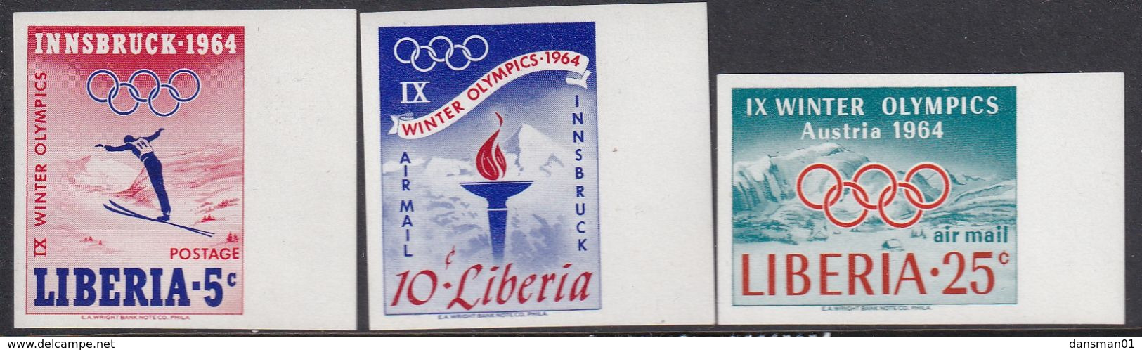 Liberia 1964 Winter Olympics Sc 413, C157-58 Mint Never Hinged - Liberia