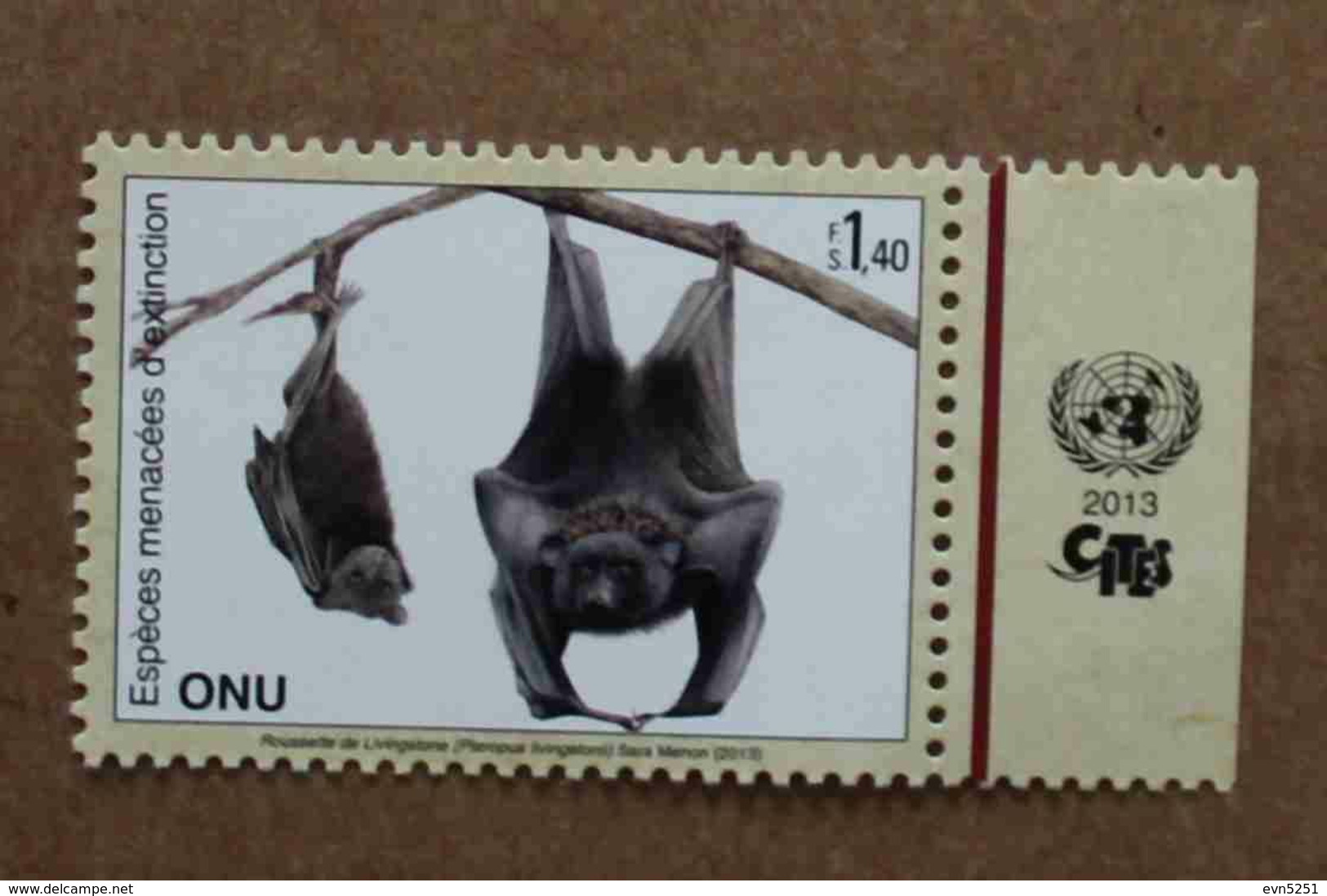 Ge13-01 : Nations-Unies (Genève) / Protection De La Nature - Roussette De Livingstone (Pteropus Livinstonii ) - Unused Stamps