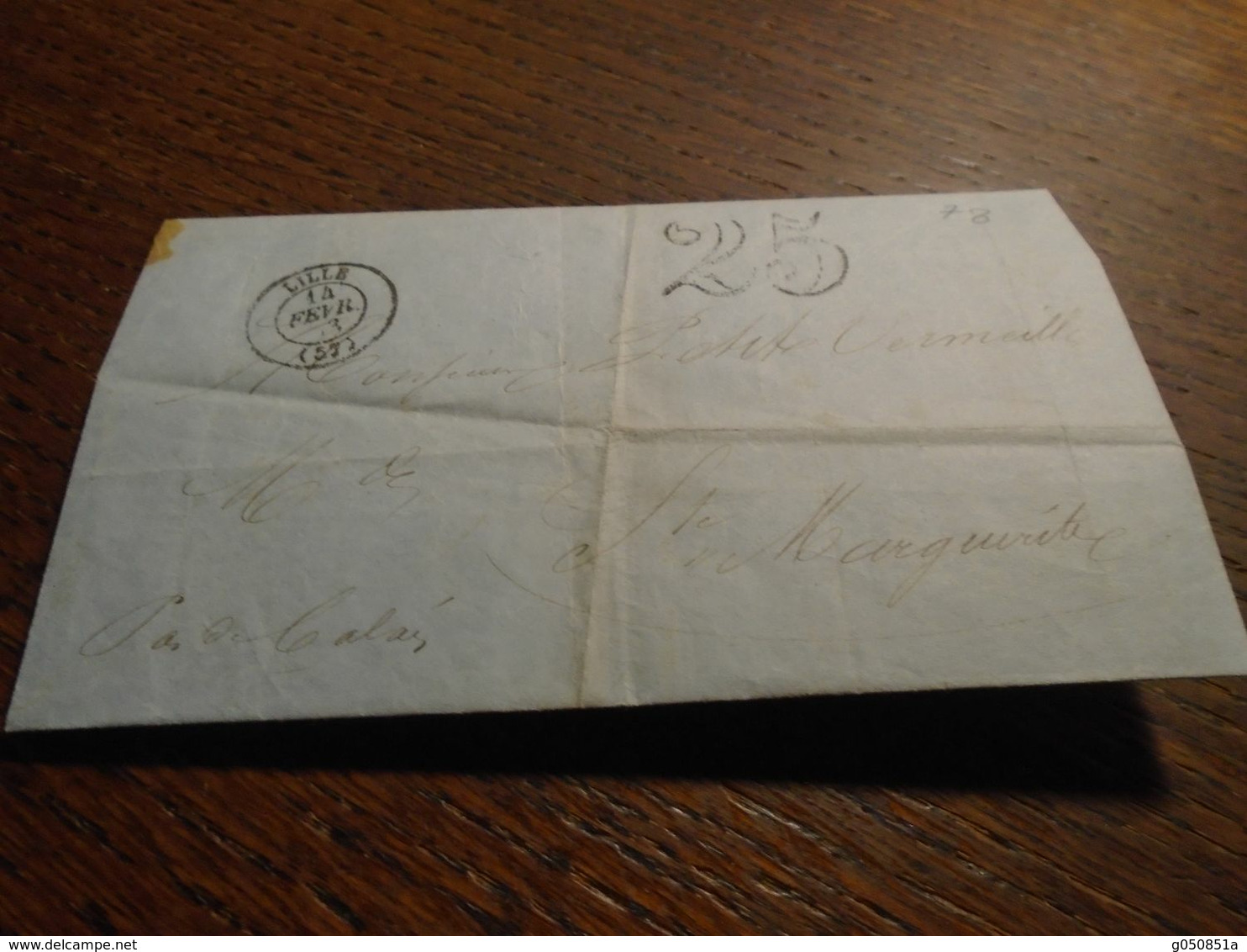 1853 - NORD - Lettre Manuscrite +Taxee + Départ De LILLE  Pour Ste MARGUERITE + 4  PHOTOS - 1849-1876: Periodo Classico