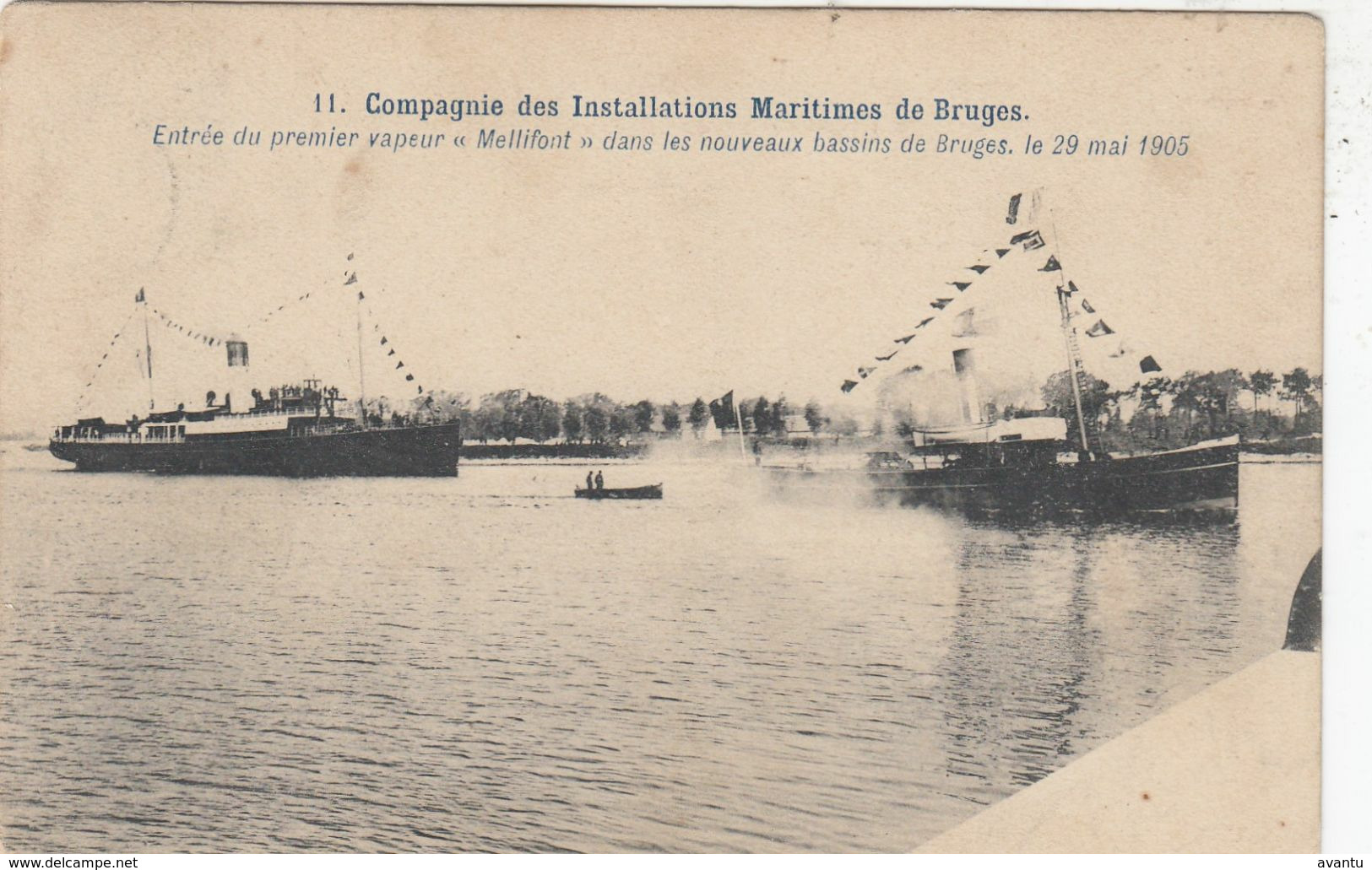 BRUGGE / HAVEN /  BINNENVAREN VAN DE EERSTE STOOMBOOT  1905 - Brugge