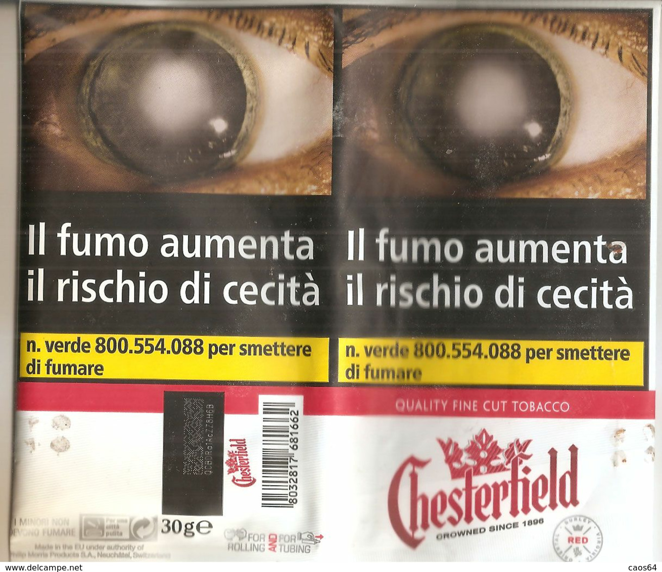 Empty Tobacco boxes - CHESTERFIELD TABACCO PER SIGARETTA ITALY SIGARETTE