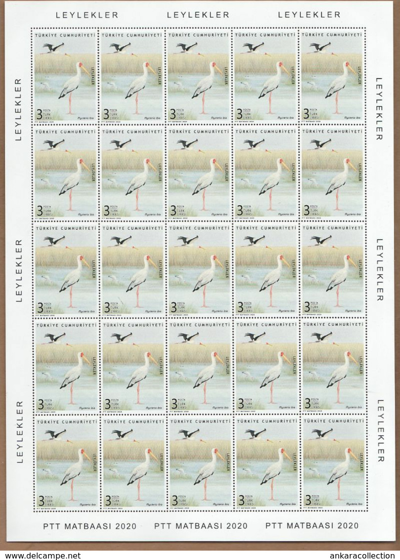 AC - TURKEY STAMP -  STORKS MNH FULL SHEETS 20 AUGUST 2020 - Used Stamps