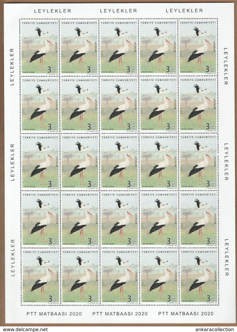 AC - TURKEY STAMP -  STORKS MNH FULL SHEETS 20 AUGUST 2020 - Used Stamps