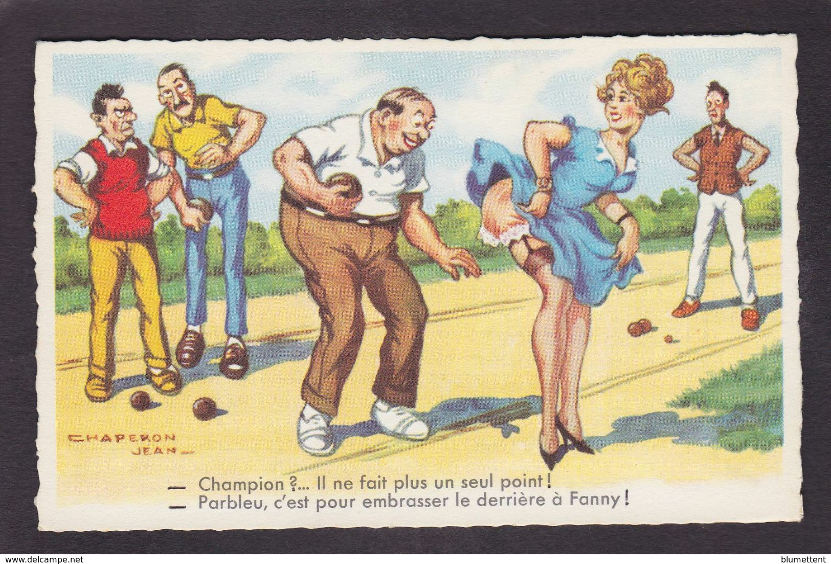 CPSM CHAPERON Jean Humour Non Circulé éditeur Picard Pin Up Jeu De Boules Pétanque Fanny - Chaperon, Jean