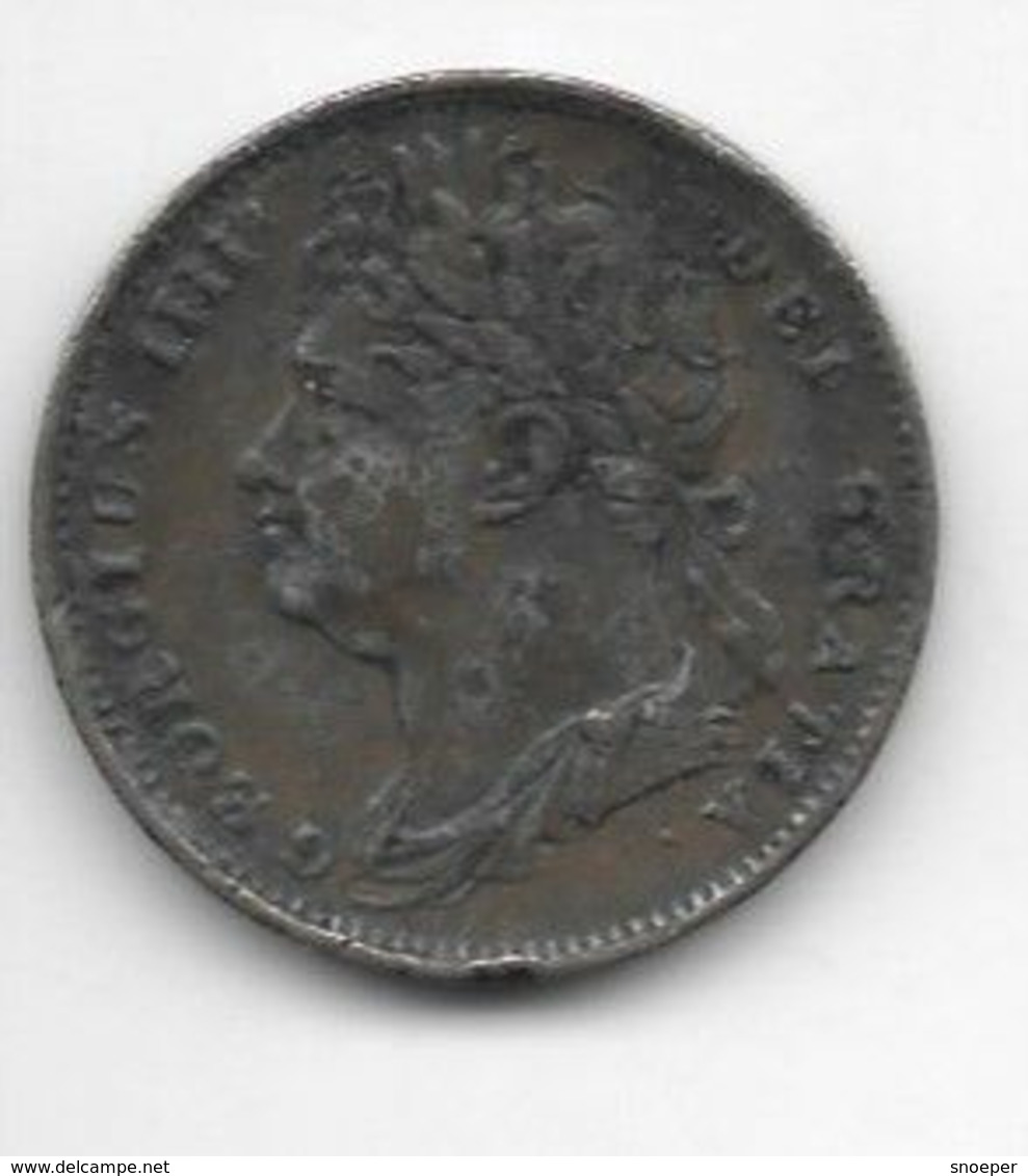 *great Britain 1 Farthing   1823 Km 677   Vf - B. 1 Farthing