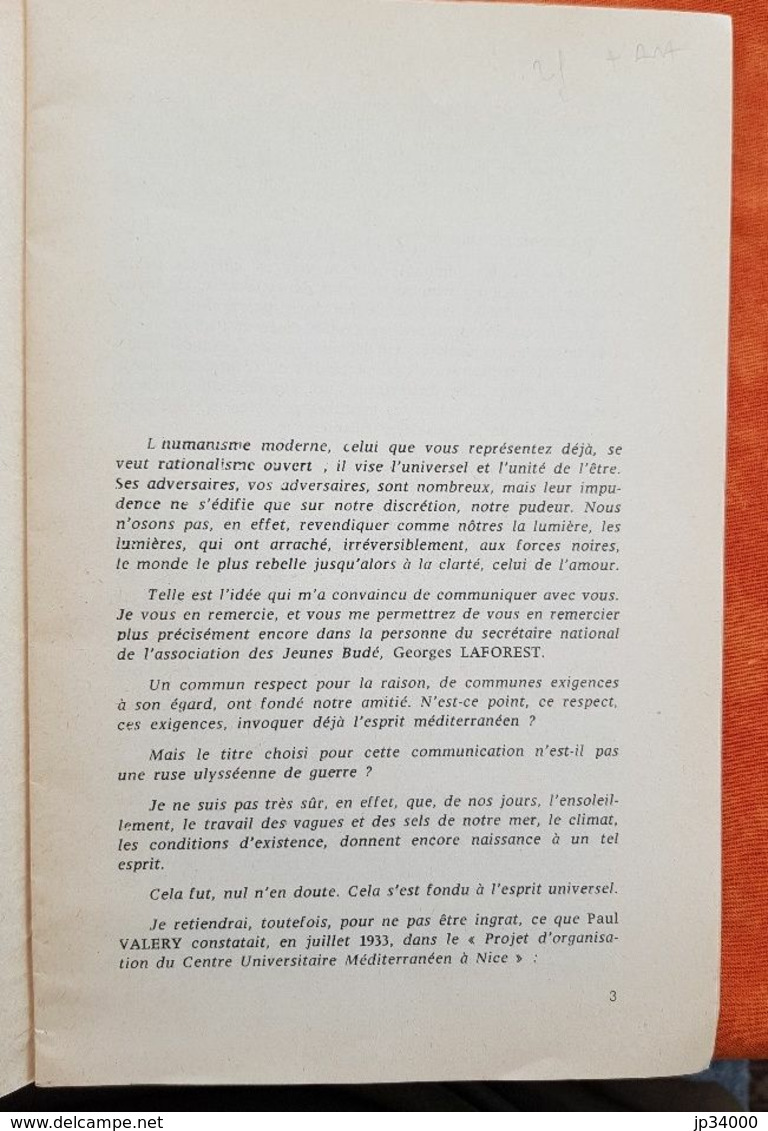 CAMINADE Pierre: L'ESPRIT MEDITERRANEEN ET LA RECHERCHE DE L'AMOUR (1963) - Languedoc-Roussillon