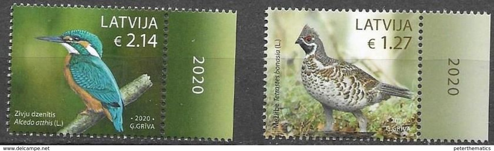 LATVIA, 2020, MNH, BIRDS, KINGFISHERS, 2v - Otros & Sin Clasificación